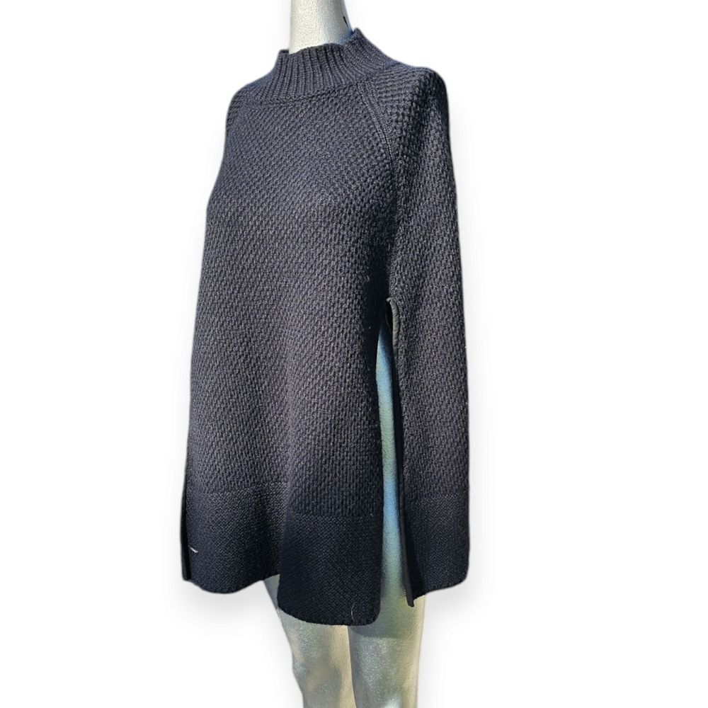 🖤 Lauren Ralph Lauren Mock Neck Poncho | Black Knit | One Size